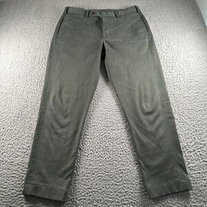 Sid Mashburn Sport Trousers Mens 35 Olive Cotton Straight Chino Preppy